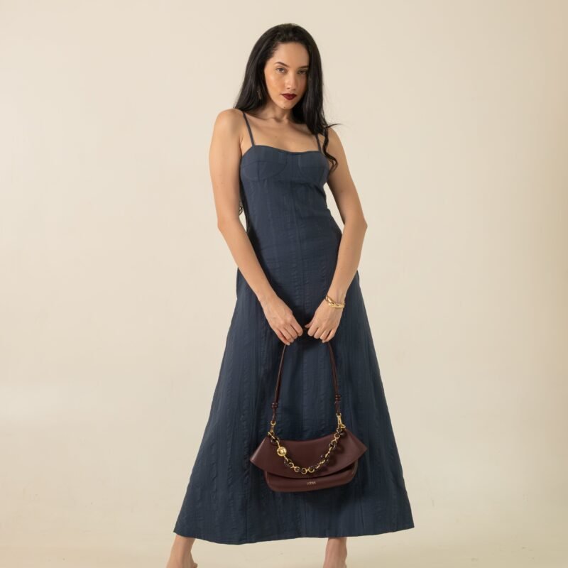 Midnight Tide Cotton Maxi Dress