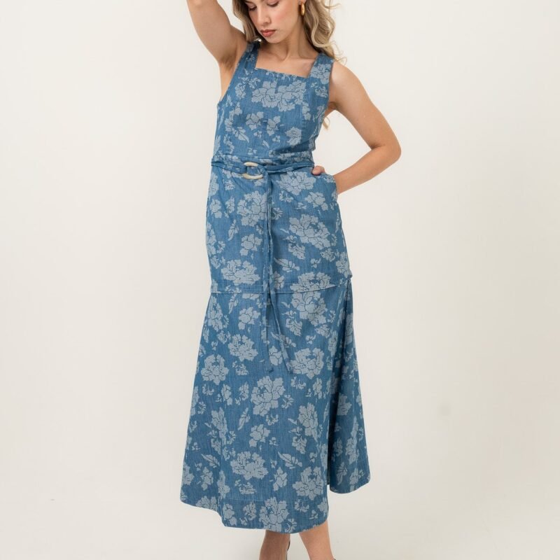 Jardin Bleu Denim Maxi Dress