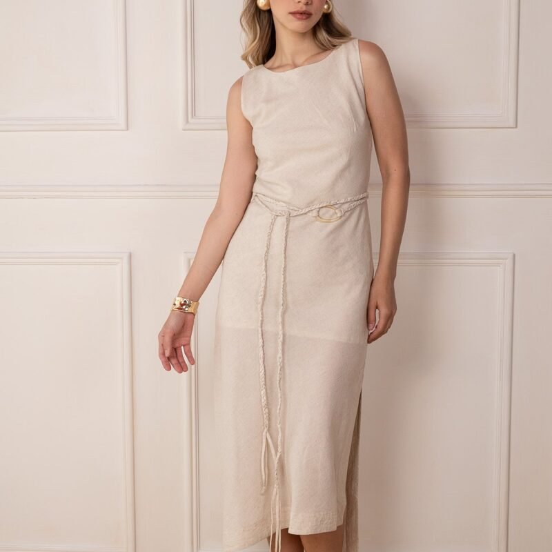 Elara Asymmetrical Linen Dress