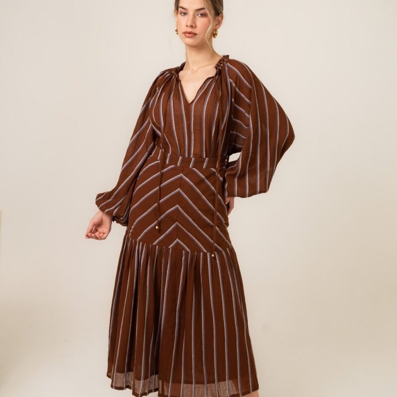 Sundown Stripe Cotton Skirt and Top Set